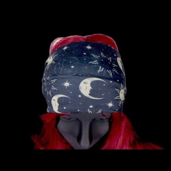 Moon & Sun Celestial Headband - Dark Witchy Boho Stretch - New - Picture 5 of 8